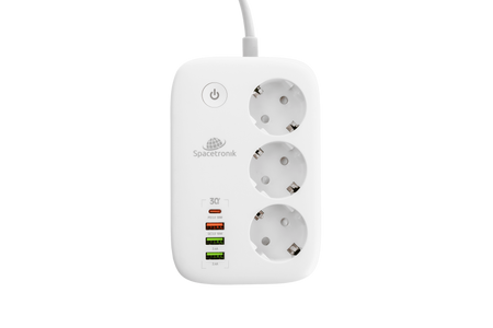 Inteligentna listwa zasilająca Spacetronik SL-PS27 z 3 AC 4 USB