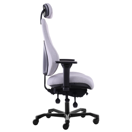 Zestaw ergonomiczny biurko Moris SPE O112WW fotel MENNKAR lampa D22 Pro