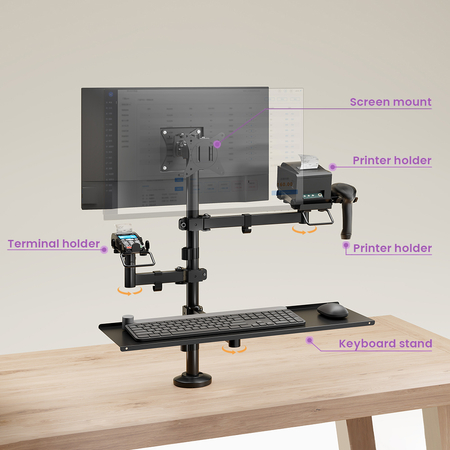 Uchwyt POS na Monitor Terminal i Drukarkę Fiskalną VESA Spacetronik SPA124