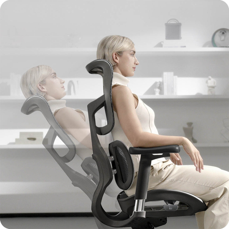 Ergonomiczny, czarny fotel biurowy do biurka - REGULACJA 4D - Spacetronik SPRINGLE 22