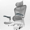 Krzesło do ergonomicznego biura 6D Spacetronik DORIS 40 szare z regulowanym zagłówkiem i podłokietnikami