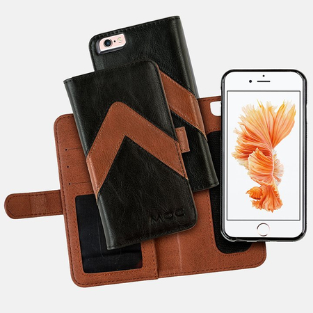 Portfel + etui na telefon MOC Velcro m-Leather Wallet na iPhone 6/7/8 Black