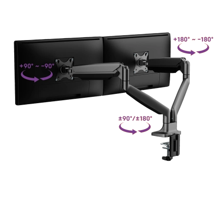 Wytrzymały uchwyt do 2 monitorów VESA 17”-35” Spacetronik SPA-S120B z wejściami USB OUTLET