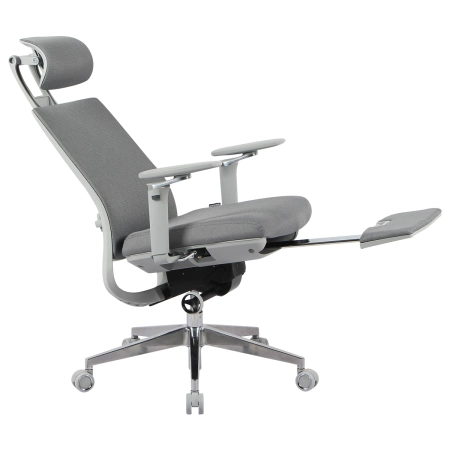 Fotel ergonomiczny biurowy 5D z podnóżkiem Spacetronik Albert Szary OUTLET