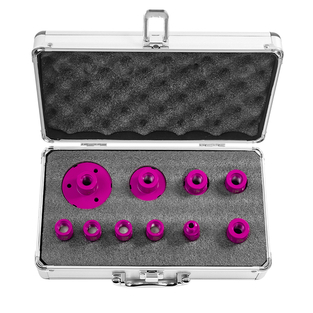 Zestaw otwornic diamentowych w metalowej skrzynce 9 rozmiarów fi6-68 + adapter M14 SPM-T16