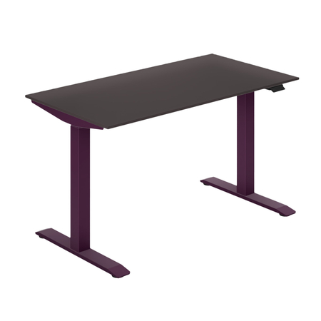 Biurko regulowane Vegard elektryczne dwusilnikowe MDF fioletowo-różowe