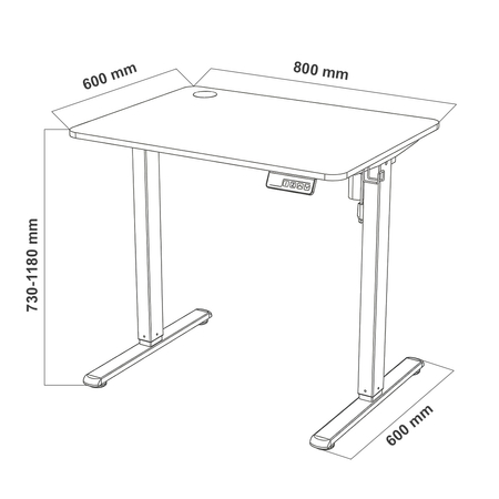 Biurko elektryczne Spacetronik SPEO111WL Moris 80×60 cm