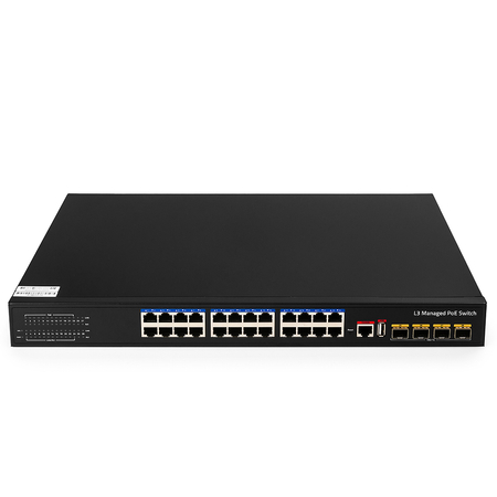 SWITCH 24x PoE+ GS5024PS4 400W 4x SFP +RJ Schicht 3 - zdjęcie 2
