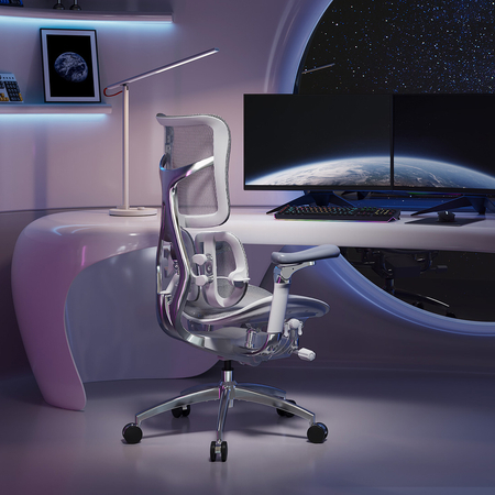 Ergonomiczny fotel biurowy Spacetronik SPRINGLE 66, czarny, rozkładany