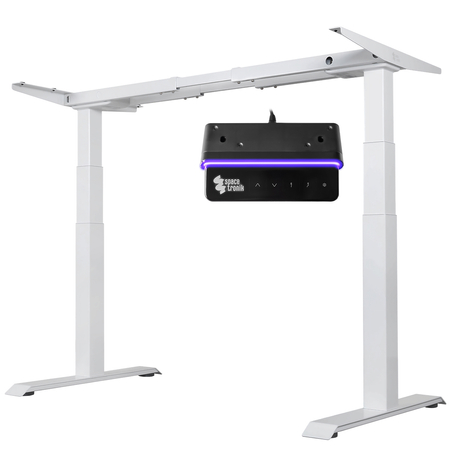 Biurko elektryczne Spacetronik SPE 232OW białe blat 158x80 Orzech Ambasador