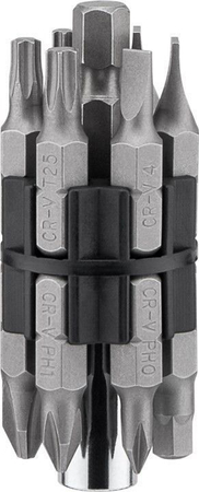 Wkrętak z grzechotką + bity ZESTAW 14-elementowy Goobay