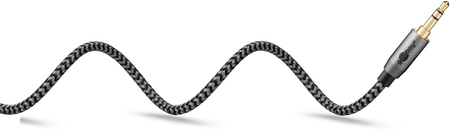 Kabel audio Jack 3,5mm AUX Goobay Plus oplot tekstylny szaro-czarny 5m