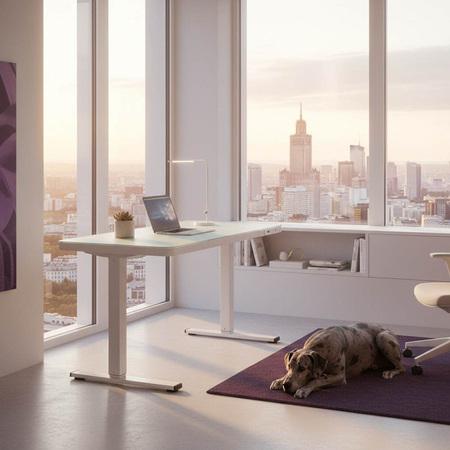 Biurko Elektryczne Spacetronik Astrid SPEB128WG_120_60 z Szufladą i USB