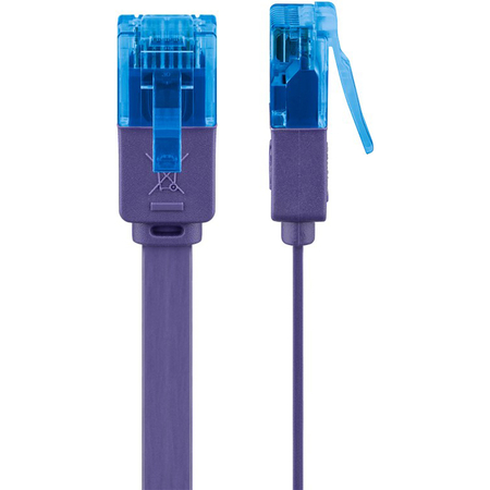 Kabel LAN Patchcord CAT 6A UTP PŁASKI violet 1m