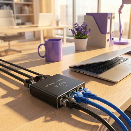 Ethernet-Verteiler RJ45 1 bis 4 SP-SG104 Gigabit - zdjęcie 2