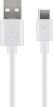 USB-C - USB Typ A 2.0 Kabel Goobay Weiß 3m - zdjęcie 2