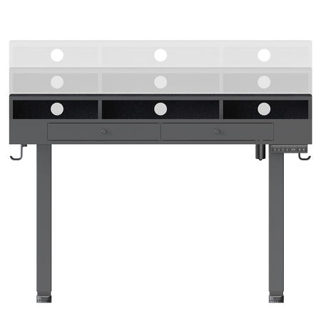 Mobile Singlel-Motor Sit-Stand Desk with Divider