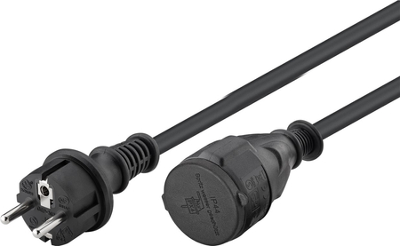 Przedłużacz elektryczny kabel z uziemieniem i zaślepką Goobay 10m czarny