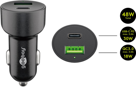 USB USB-C PD QC 48W Goobay Autoladegerät