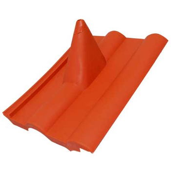 Gummierte Dachziegel 41x32 cm - Farbe ziegelrot