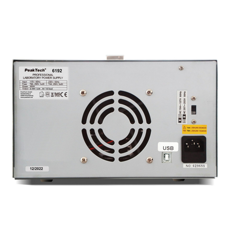 Zasilacz laboratoryjny dwukanałaowy 2x 60V 2,5A DC USB PeakTech 6192