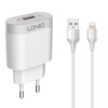 Ładowarka sieciowa USB 18W QC 3.0   kabel Lightning Szybkie Ładowanie LDNIO A303Q