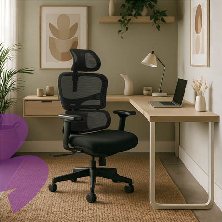 Ergonomiczny fotel Spacetronik LUMBO 33 Czarny Outlet B+