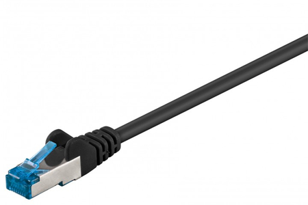 Kabel LAN Patch Cord CAT 6A S/FTP CZARNY 0,25m
