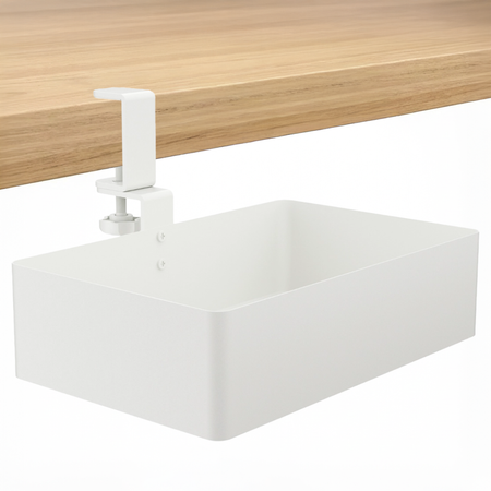 Boczny organizer do biurka na zacisk 25×17×15 cm biały SPB148W