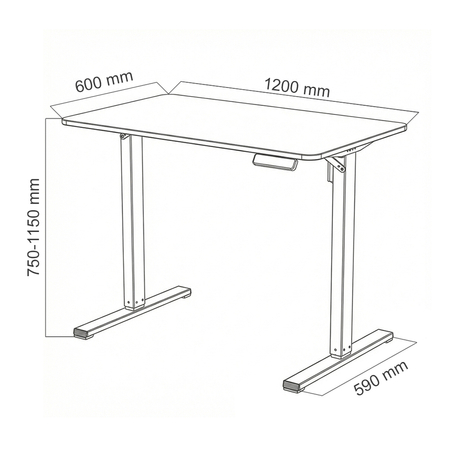 Biurko elektryczne 120x60 SPEO125WW białe