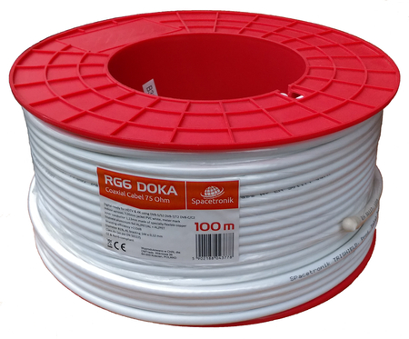 Kabel RG6 Spacetronik DOKA 4K 113 CU Trishield 1mb.