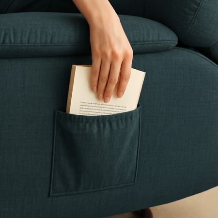 Rozkładany Fotel relaksacyjny obrotowy Spacetronik Flax 04M bujany Akwamarynowy Mrok  