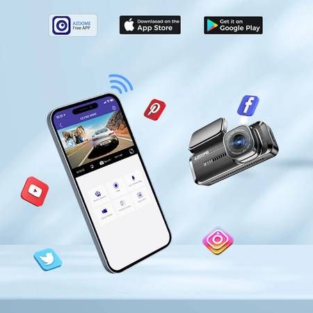 Wideorejestrator 1080p z WiFi AZDOME M200