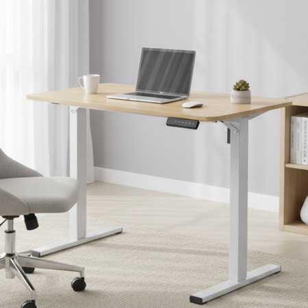 Biurko Elektryczne 120x60 SPEO125WO Drewniany Blat Regulacja Wysokości - zdjęcie 2