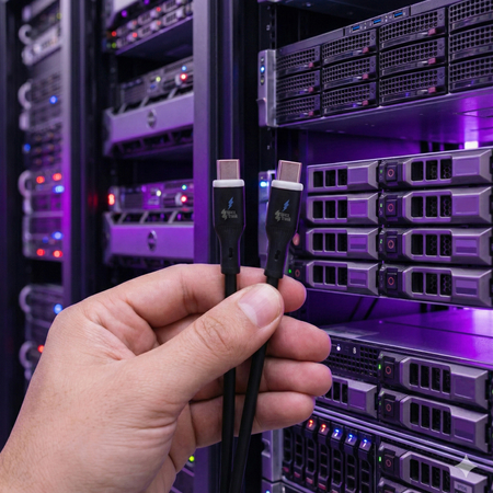 Kabel LED silikonowy USB-C do USB-C 1m