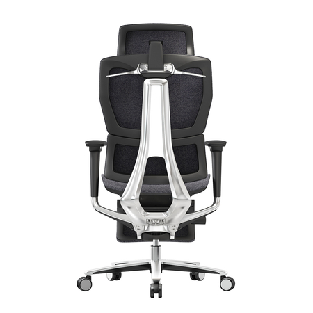 Fotel ergonomiczny biurowy 3D z podnóżkiem Spacetronik Torhild Szary