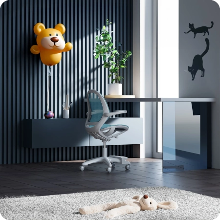 Ergonomiczne krzesło do pokoju dziecięcego – turkusowe - Spacetronik SPC-XD03S OUTLET
