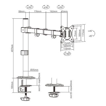 Spacetronik SPA-112 Monitorhalterung