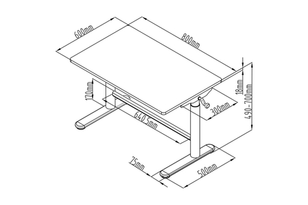 Biurko dla dziecka z korbą Spacetronik XD 80x60 cm (niebieskie)