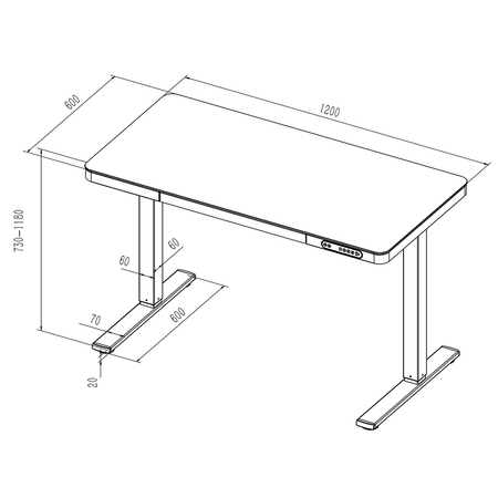 Spacetronik elektrischer Schreibtisch SPE-B128BG Astrid