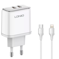 Oryginalna ładowarka iPhone, iPad, iPoD 2xUSB-C MFI 35W kabel USB-C + Lightning