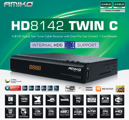 AMIKO HD 8142 TWIN TUNER DVB-C