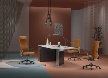 Krzesło biurowe ergonomiczne Spacetronik HAVARD-02 brązowe OUTLET