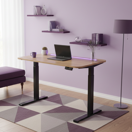 Biurko elektryczne Spacetronik SPE-152B z blatem 158×80 Dąb Lungo - zdjęcie 2