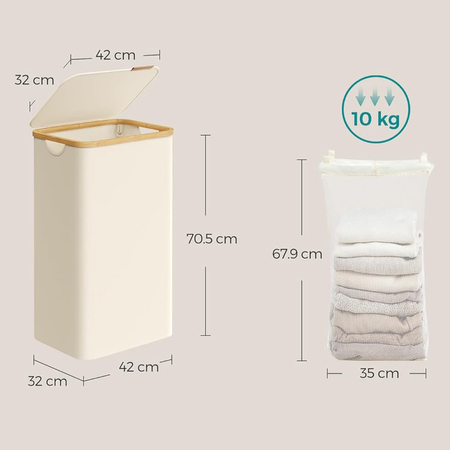 Kosz na pranie 90L 1 komorowy biały