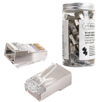 Wtyk sieciowy Pass Through RJ45 przelotowy przezroczysty CAT 6 FTP PT-RJ456FT-1 100szt