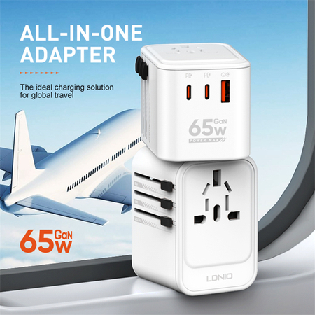 Universal-Reiseadapter 65W 2xPD + 1xQC - zdjęcie 2