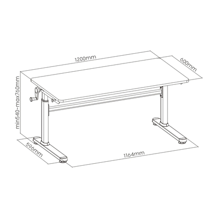 Biurko regulowane Spacetronik XD SPE-X103WW 120x60 Outlet C+