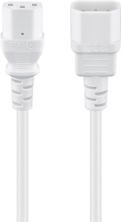 Kabel zasilający (komputerowy) IEC C13 - C14 Goobay biały 0,5m - zdjęcie 2