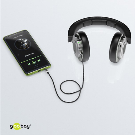 Audiokabel Jack 35mm x2 Goobay Plus TEXTIL 1m